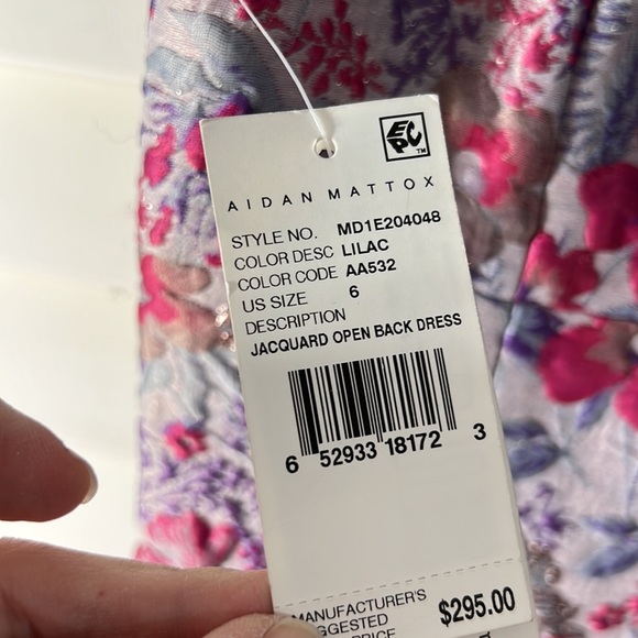 NWT AIDAN MATTOX Jacquard open back Dress Lilac. 6 party cruise wedding … - Picture 7 of 14